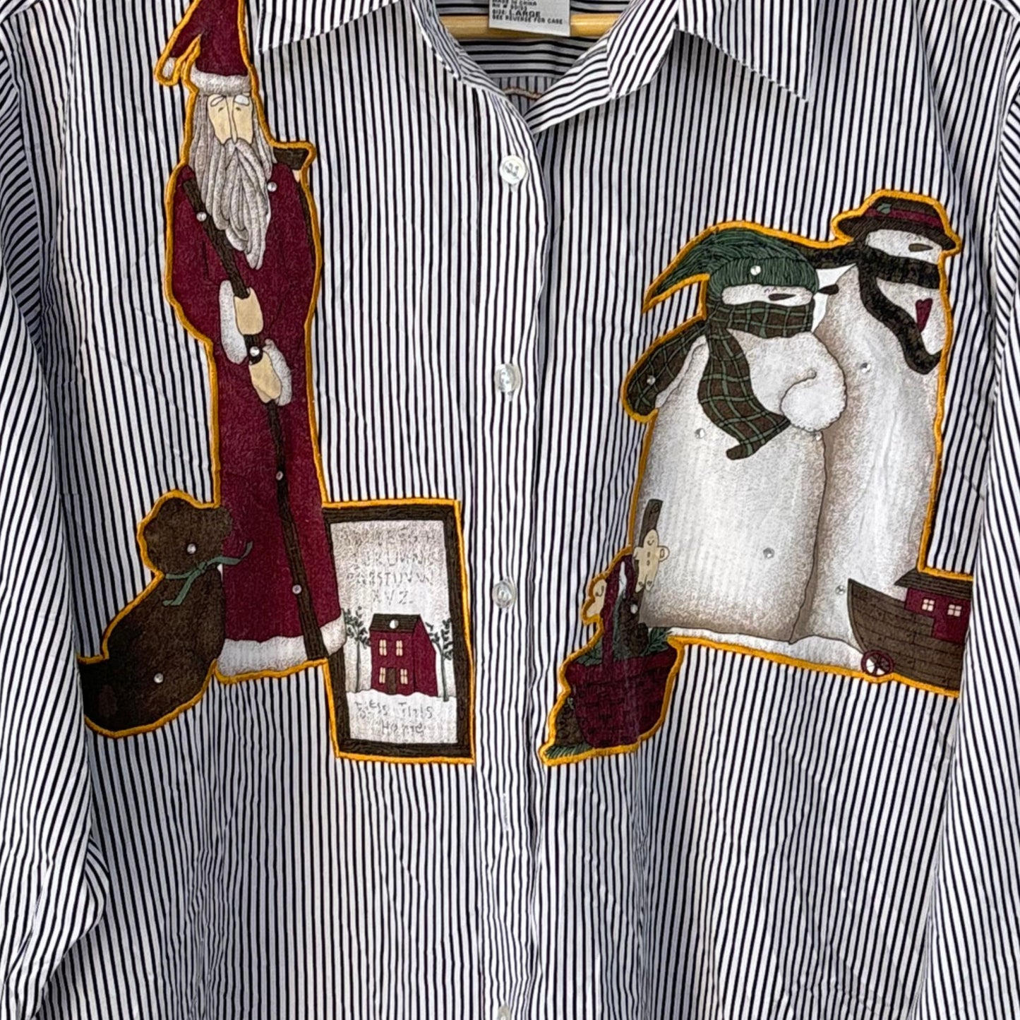 Snowman Santa Stripe Shirt