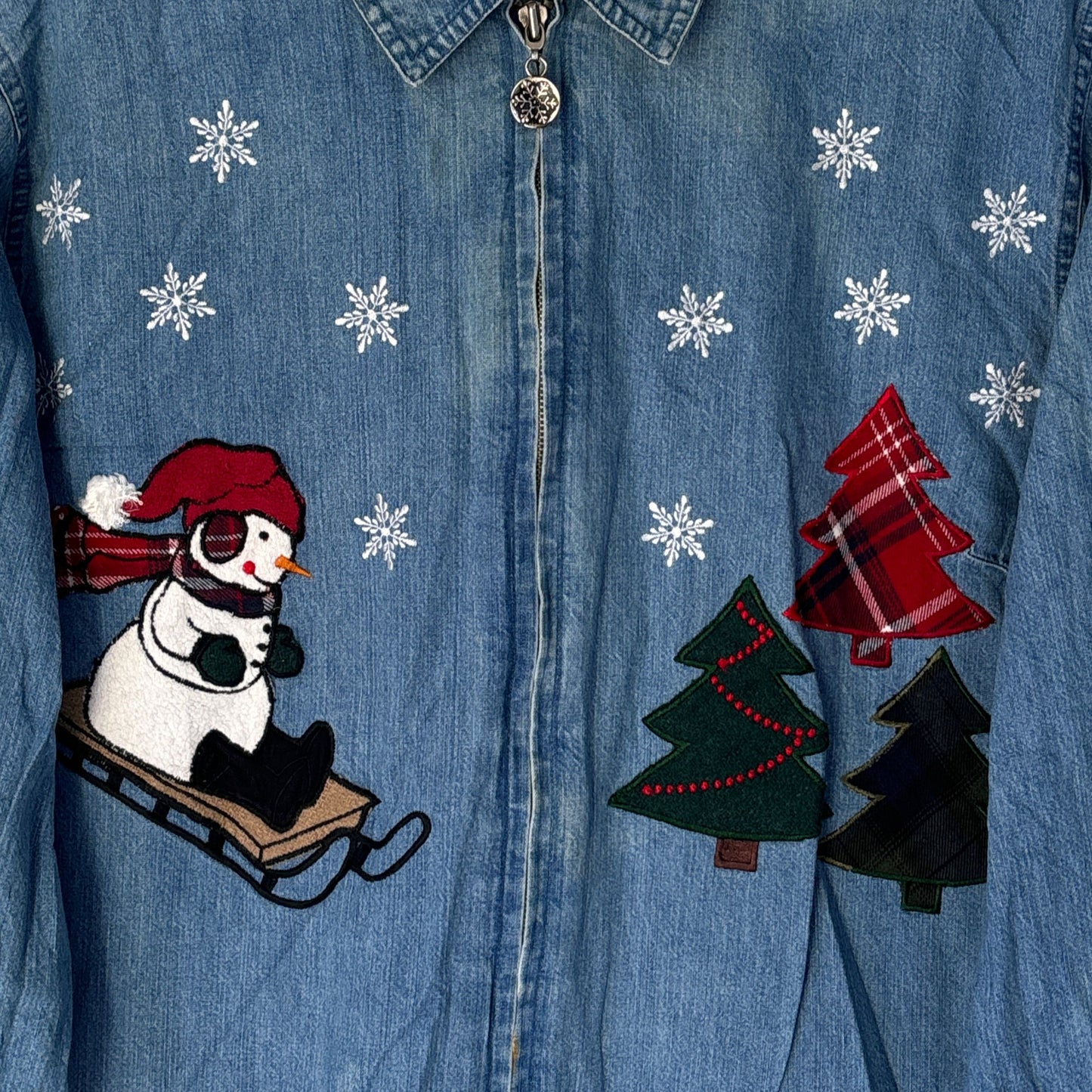 Sledding Snowman Denim
