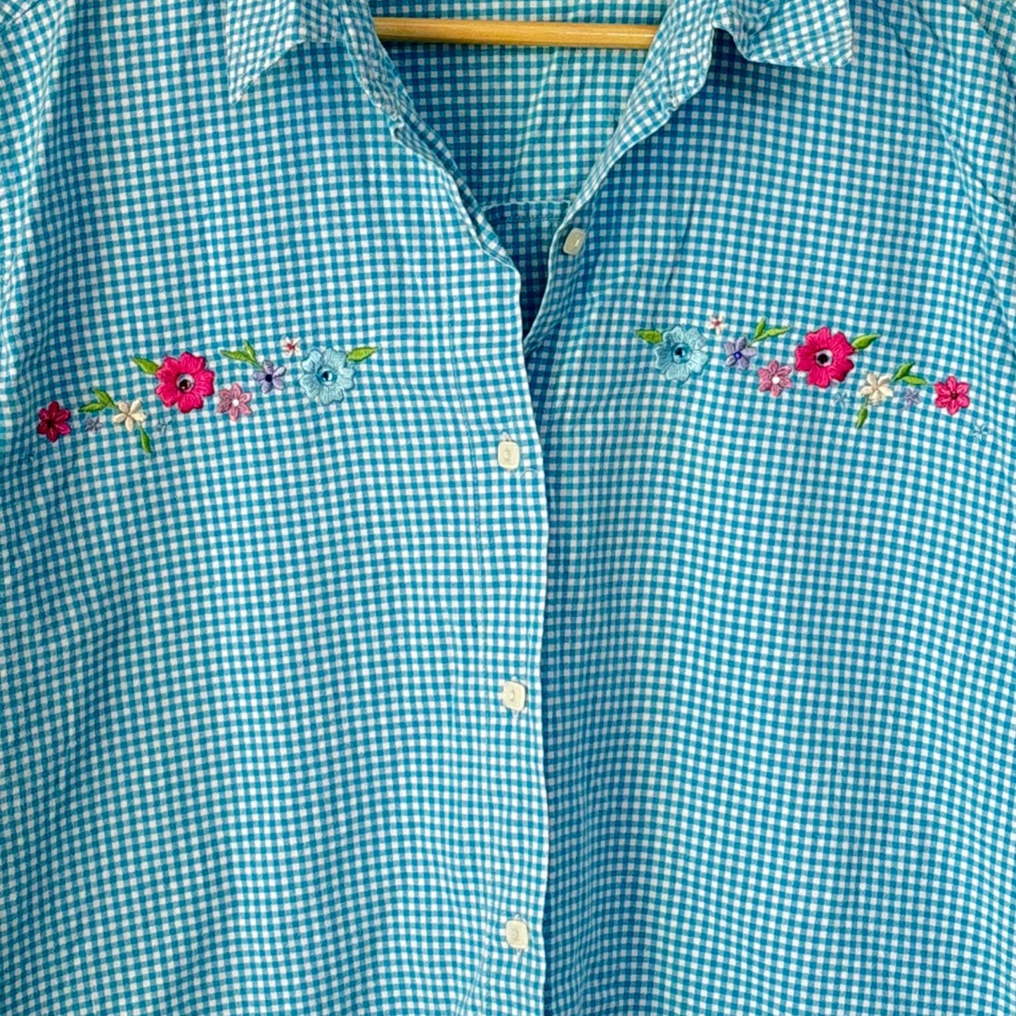Blue Gingham Floral