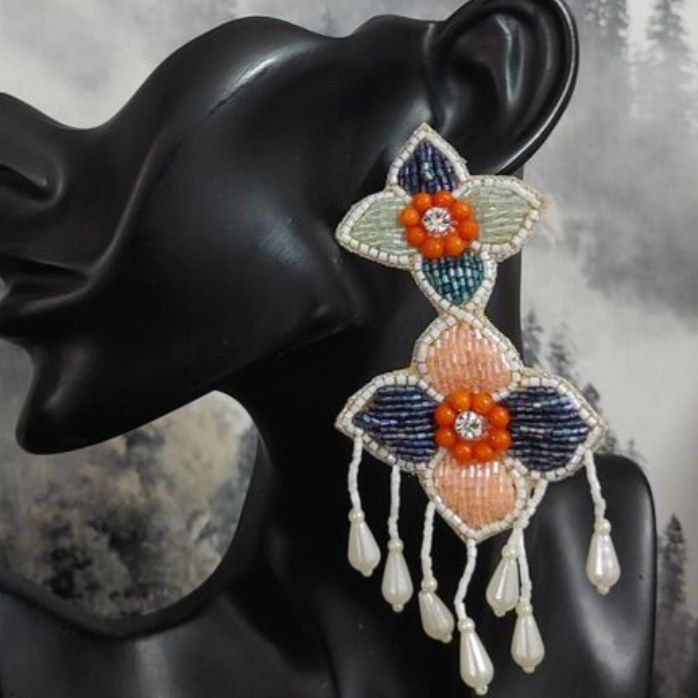 Beaded Choker with Earrings