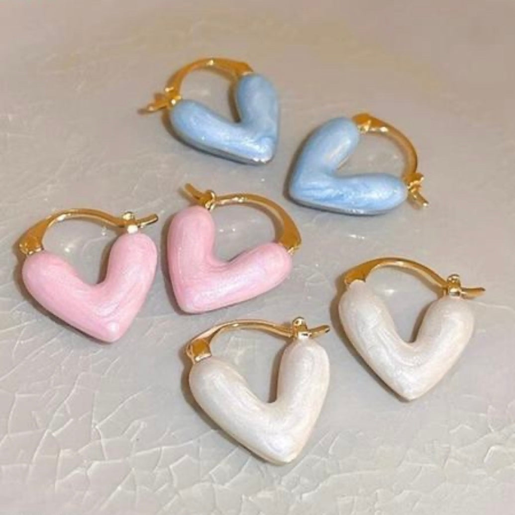 Glazed Heart Earrings