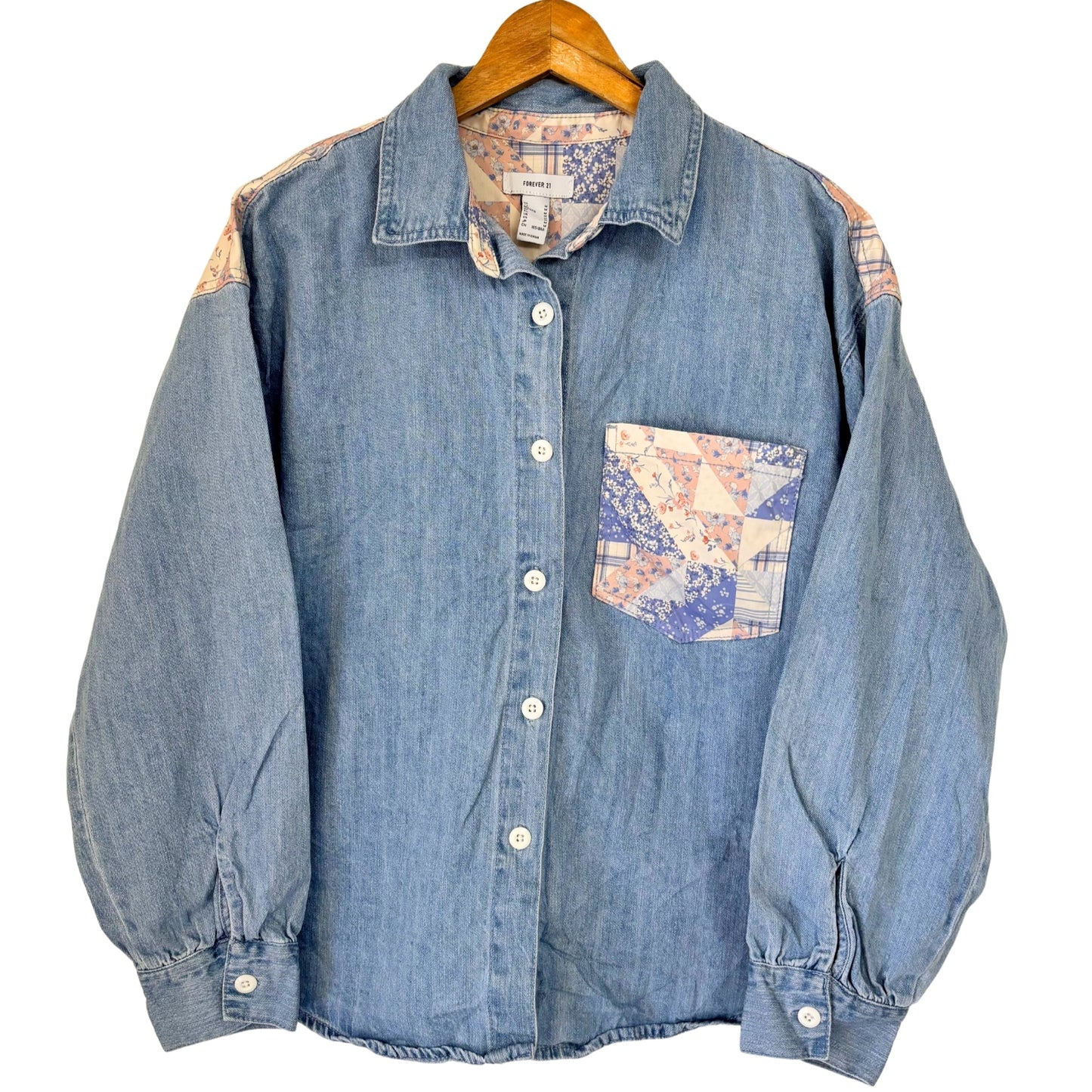 Denim Floral Patch