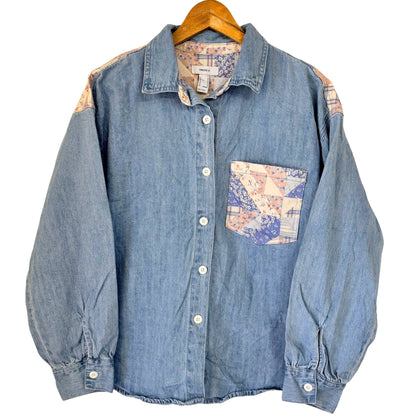 Denim Floral Patch
