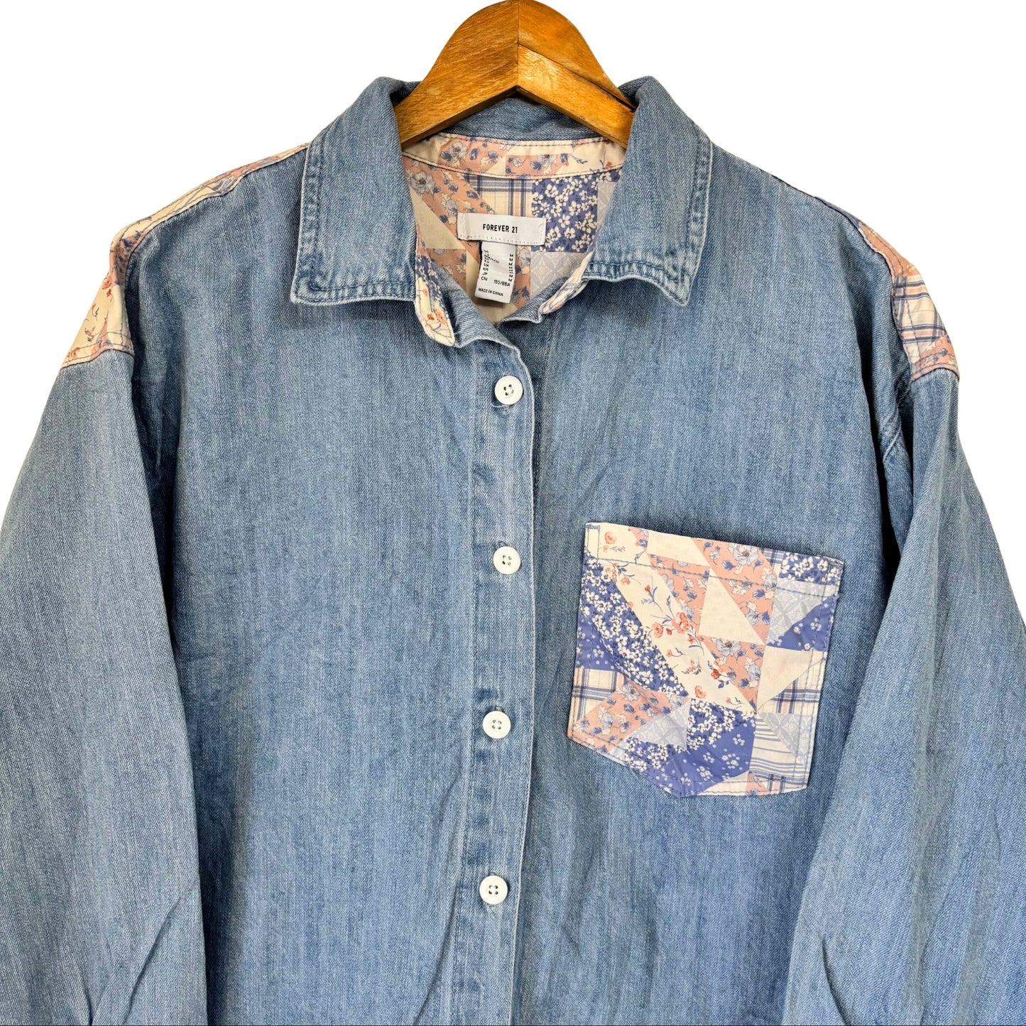 Denim Floral Patch