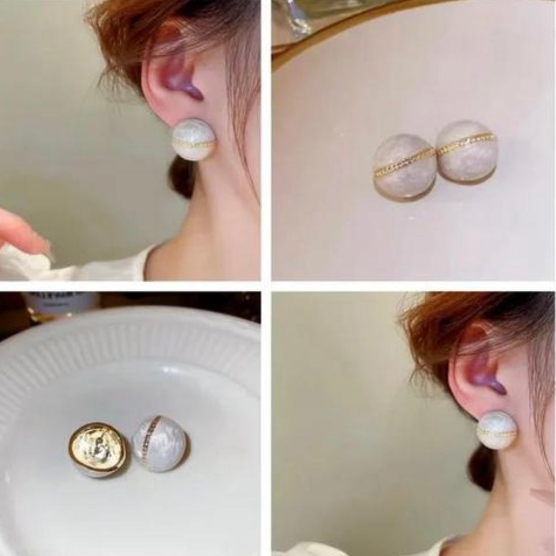 Oil Painting Round Earrings