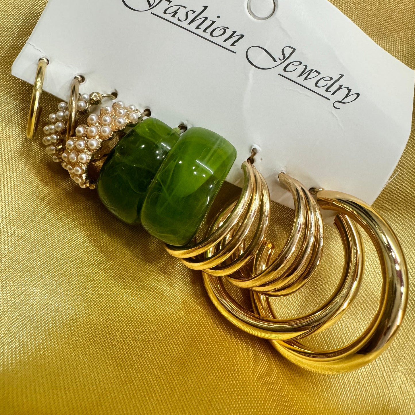 5 Pairs of Hoops and Pearls