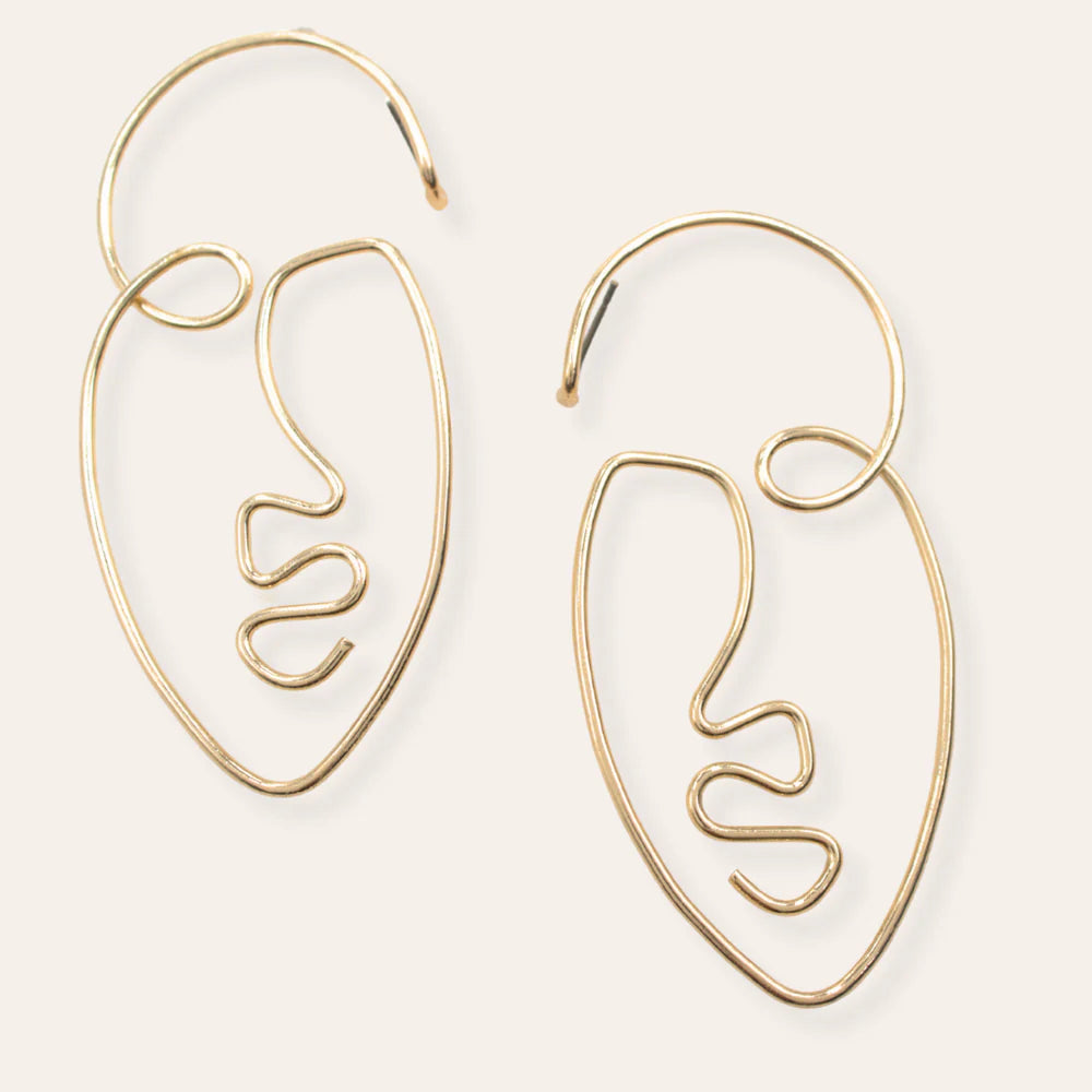 Quirky Wire Face Dangler Earrings