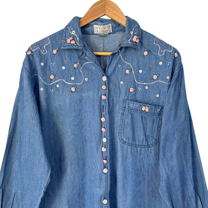 Rose Denim Western Shirt