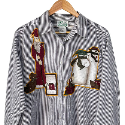 Snowman Santa Stripe Shirt
