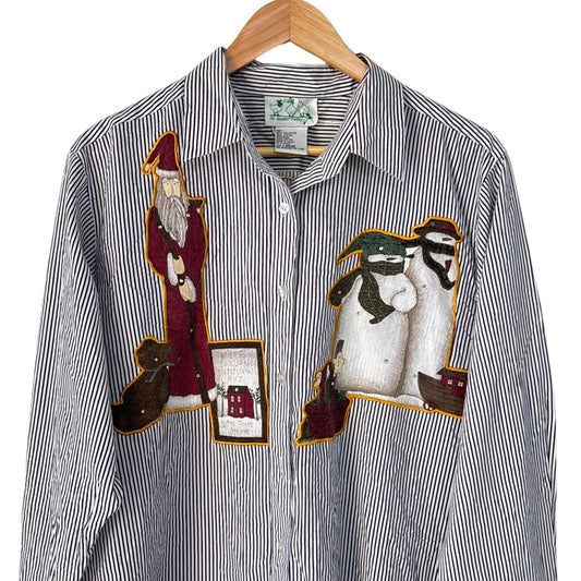 Snowman Santa Stripe Shirt