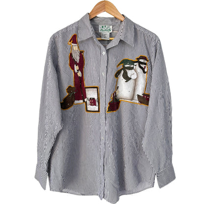 Snowman Santa Stripe Shirt