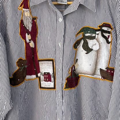 Snowman Santa Stripe Shirt
