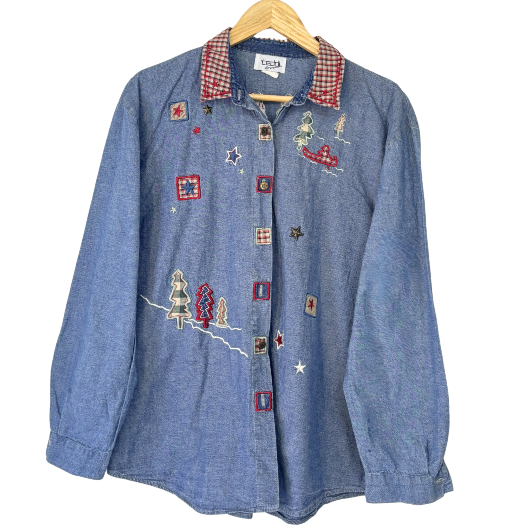 Plaid Collar Cabin Sleigh