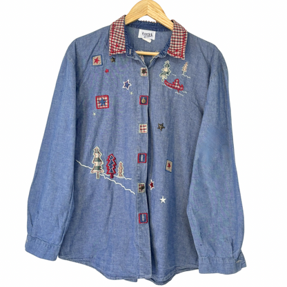 Plaid Collar Cabin Sleigh