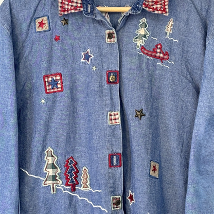 Plaid Collar Cabin Sleigh