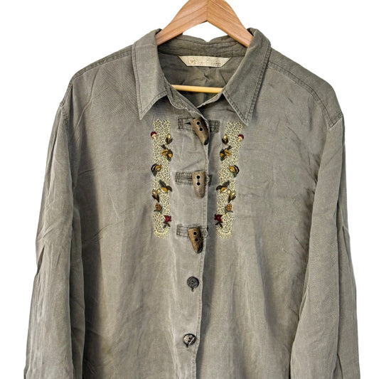 Olive Toggle Embroidered