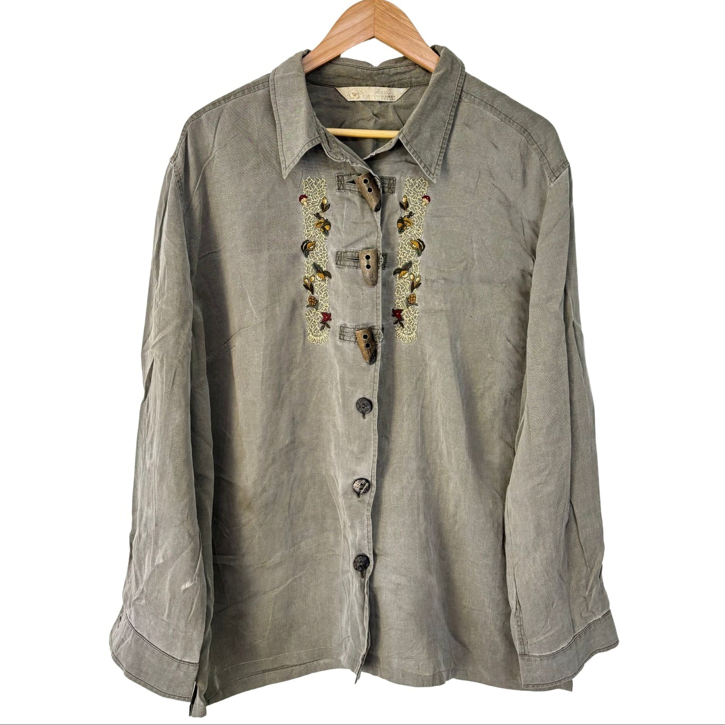 Olive Toggle Embroidered