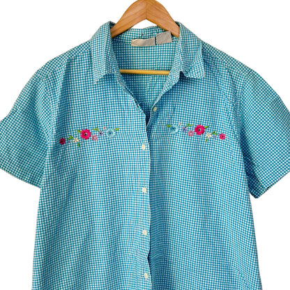Blue Gingham Floral