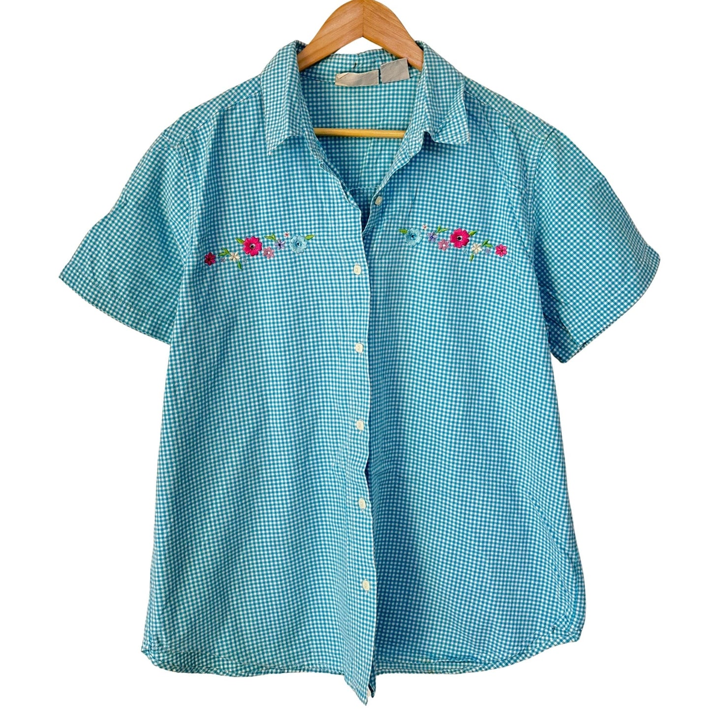 Blue Gingham Floral
