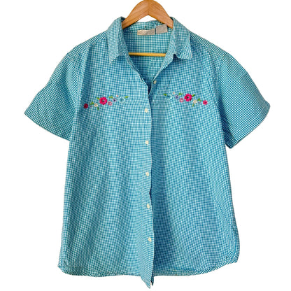 Blue Gingham Floral