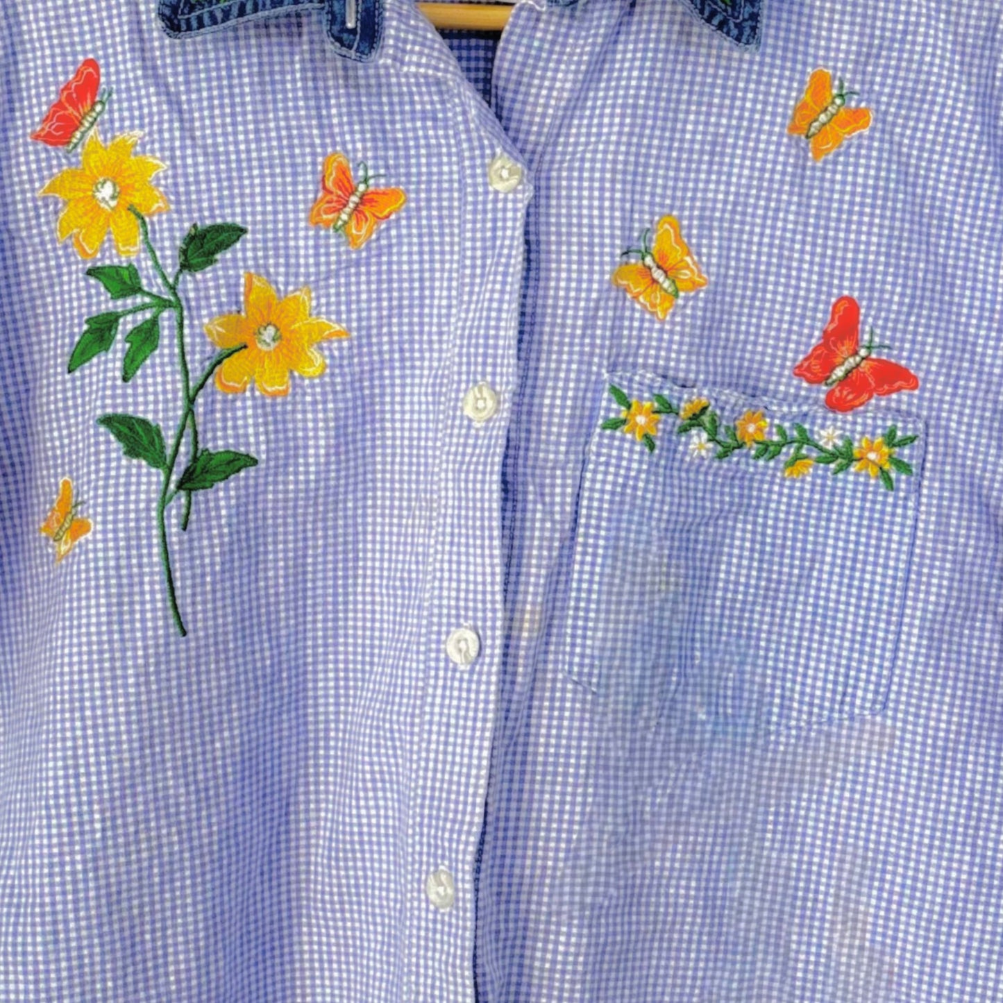 Gingham Butterfly Floral